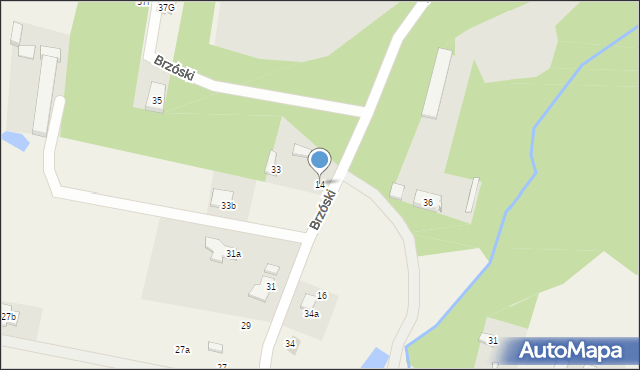 Bądzyń, Brzóski Stanisława, ks., 14, mapa Bądzyń