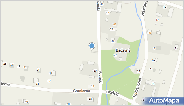 Bądzyń, Brzóski Stanisława, ks., 17, mapa Bądzyń