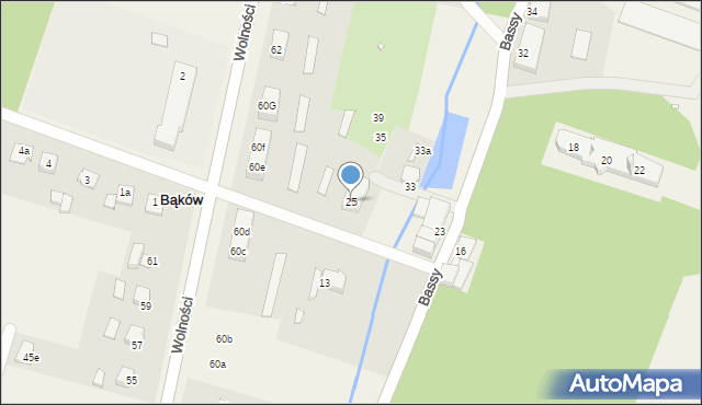 Bąków, Brata Bassy, 25, mapa Bąków