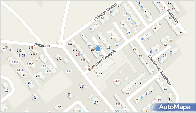 Banino, Brzozowy Zagajnik, 1, mapa Banino