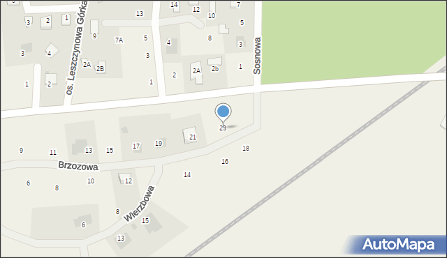 Bartosze, Brzozowa, 23, mapa Bartosze