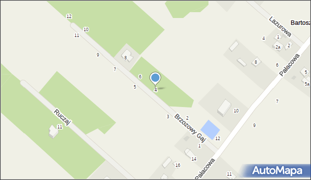 Bartoszówka, Brzozowy Gaj, 4, mapa Bartoszówka