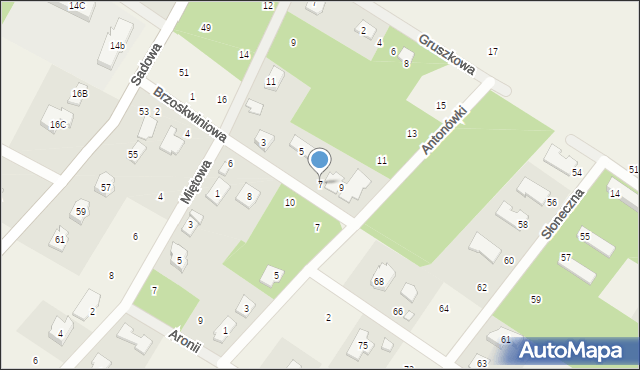 Baszkówka, Brzoskwiniowa, 7, mapa Baszkówka