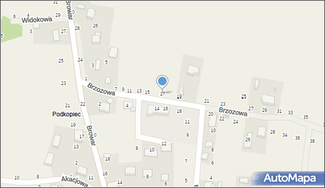 Będkowice, Brzozowa, 17, mapa Będkowice