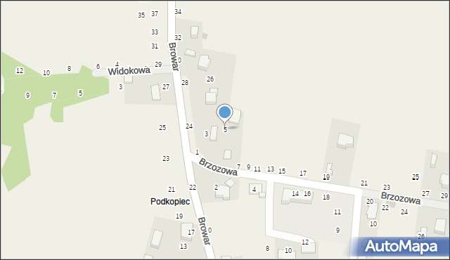 Będkowice, Brzozowa, 5, mapa Będkowice