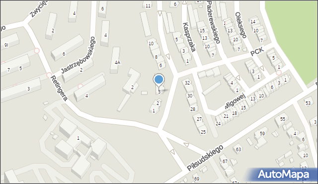 Będzin, Broniewskiego Władysława, 3, mapa Będzin