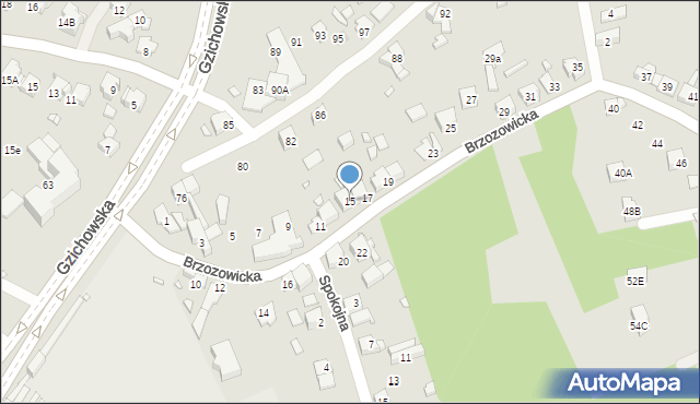 Będzin, Brzozowicka, 15, mapa Będzin