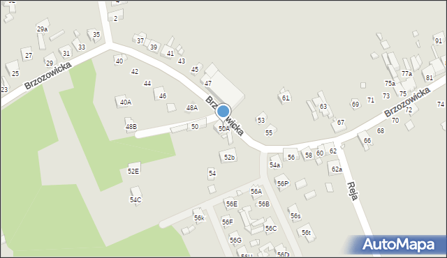 Będzin, Brzozowicka, 50A, mapa Będzin