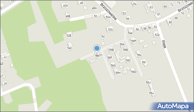 Będzin, Brzozowicka, 56k, mapa Będzin