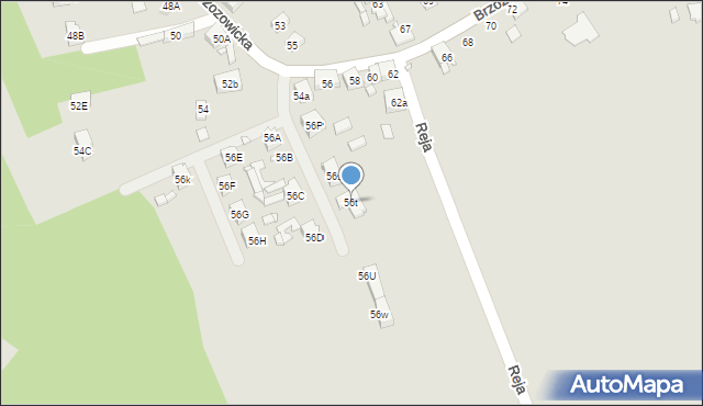 Będzin, Brzozowicka, 56t, mapa Będzin