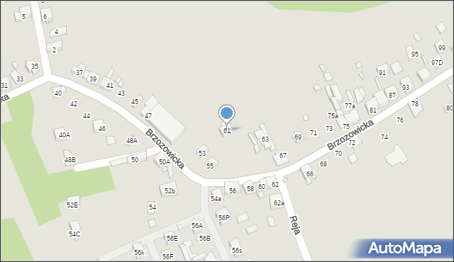 Będzin, Brzozowicka, 61, mapa Będzin