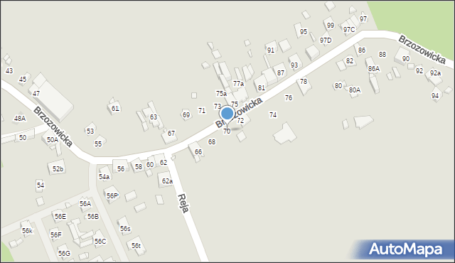 Będzin, Brzozowicka, 70, mapa Będzin
