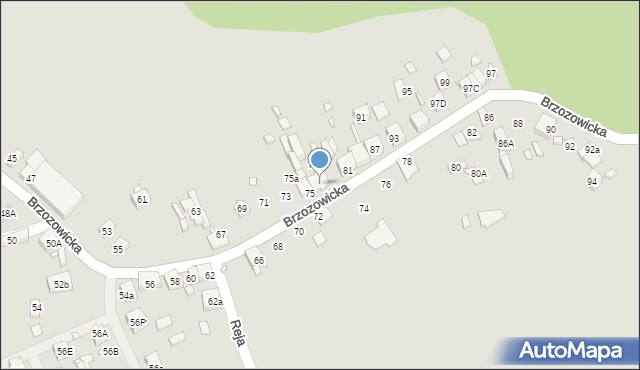 Będzin, Brzozowicka, 77, mapa Będzin
