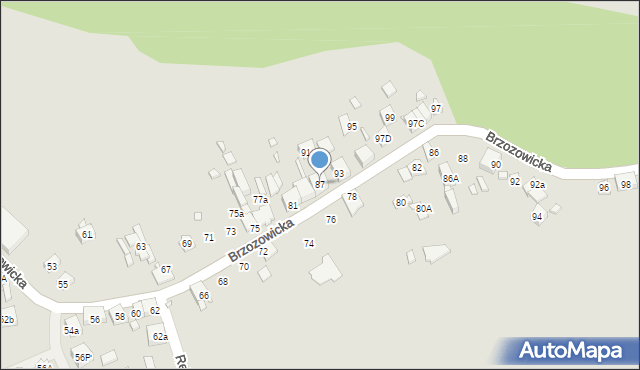 Będzin, Brzozowicka, 87, mapa Będzin