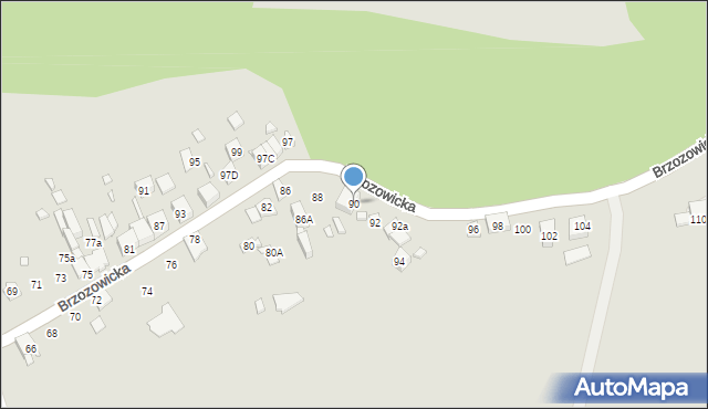 Będzin, Brzozowicka, 90, mapa Będzin