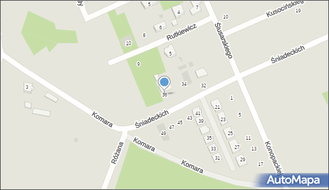 Bełchatów, Braci Śniadeckich Jana i Jędrzeja, 36, mapa Bełchatów