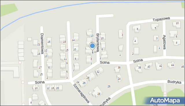 Bełchatów, Brylantowa, 5, mapa Bełchatów