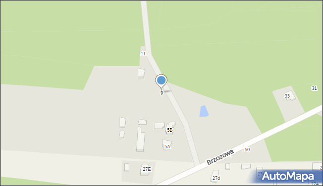 Bełchatów, Brzozowa, 9, mapa Bełchatów