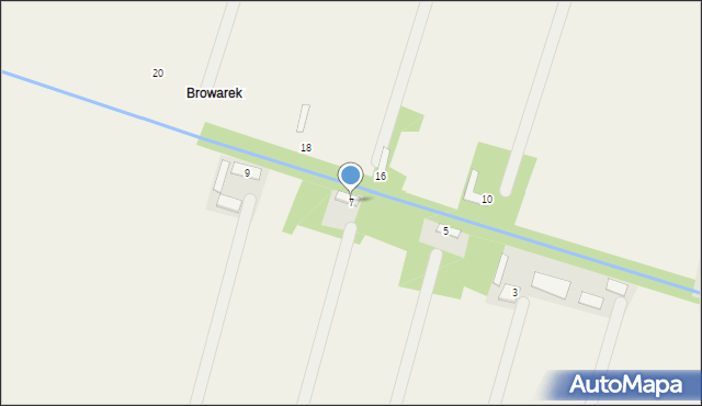 Biała Błotna, Browarek, 7, mapa Biała Błotna