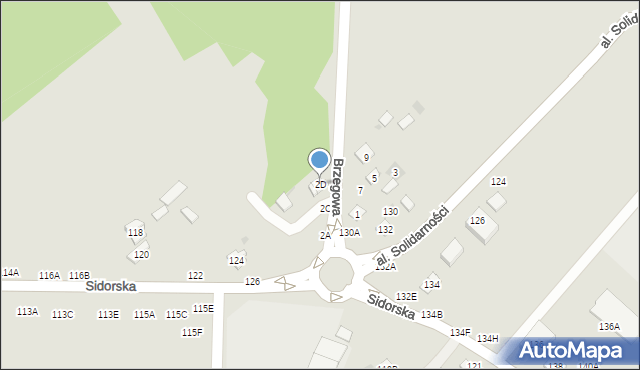 Biała Podlaska, Brzegowa, 2D, mapa Białej Podlaskiej