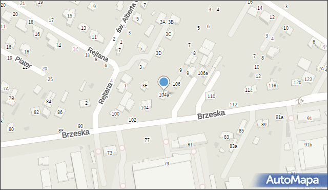 Biała Podlaska, Brzeska, 104a, mapa Białej Podlaskiej