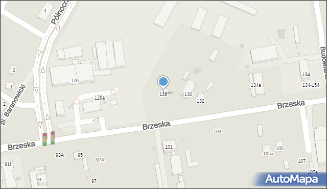 Biała Podlaska, Brzeska, 128, mapa Białej Podlaskiej