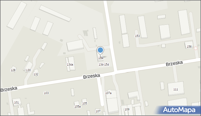 Biała Podlaska, Brzeska, 134, mapa Białej Podlaskiej