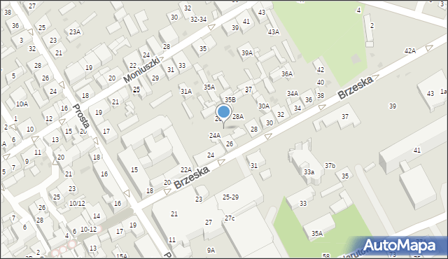Biała Podlaska, Brzeska, 26A, mapa Białej Podlaskiej
