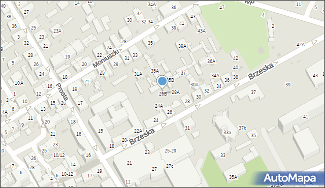 Biała Podlaska, Brzeska, 26B, mapa Białej Podlaskiej