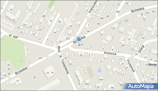 Biała Podlaska, Brzeska, 45, mapa Białej Podlaskiej
