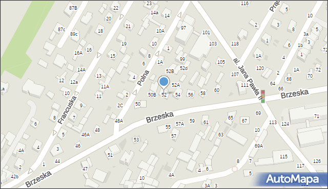 Biała Podlaska, Brzeska, 52, mapa Białej Podlaskiej