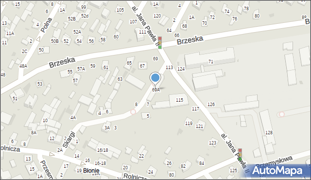 Biała Podlaska, Brzeska, 69A, mapa Białej Podlaskiej