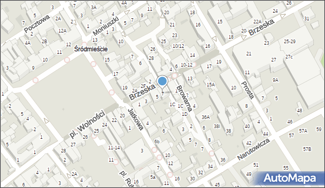 Biała Podlaska, Brzeska, 7, mapa Białej Podlaskiej