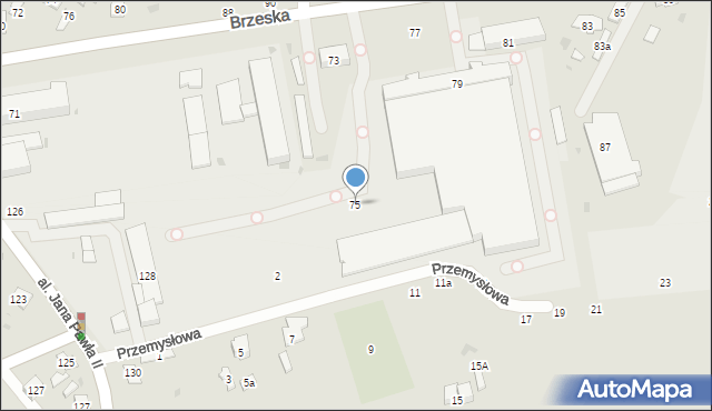 Biała Podlaska, Brzeska, 75, mapa Białej Podlaskiej