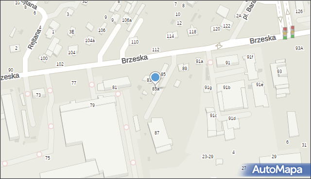 Biała Podlaska, Brzeska, 83a, mapa Białej Podlaskiej