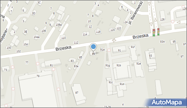 Biała Podlaska, Brzeska, 89, mapa Białej Podlaskiej