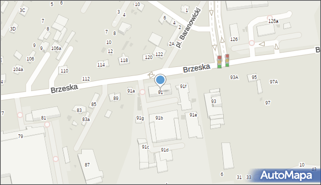 Biała Podlaska, Brzeska, 91, mapa Białej Podlaskiej