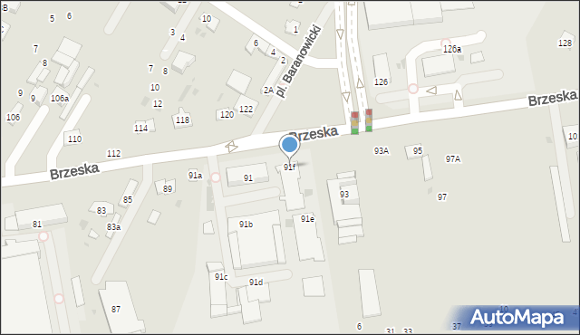 Biała Podlaska, Brzeska, 91f, mapa Białej Podlaskiej