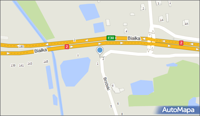 Biała Podlaska, Brzóski Stanisława, ks., 2-4, mapa Białej Podlaskiej
