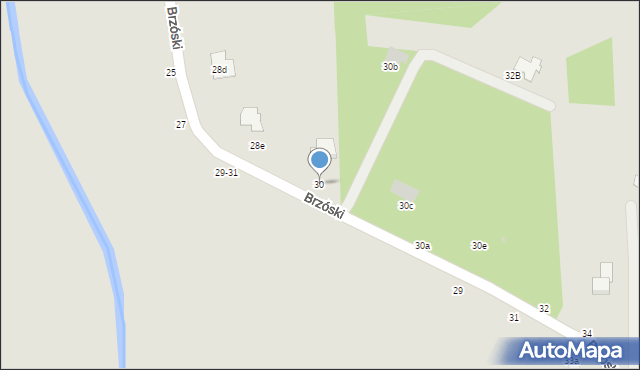 Biała Podlaska, Brzóski Stanisława, ks., 30, mapa Białej Podlaskiej