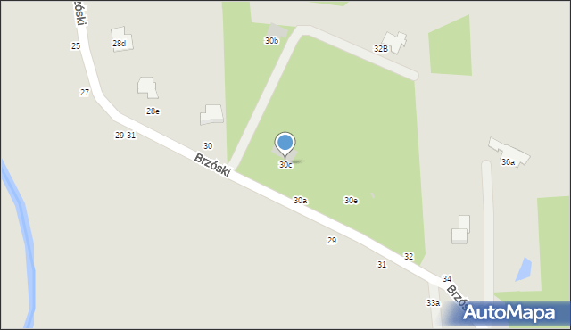 Biała Podlaska, Brzóski Stanisława, ks., 30c, mapa Białej Podlaskiej