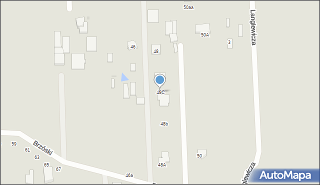 Biała Podlaska, Brzóski Stanisława, ks., 48C, mapa Białej Podlaskiej