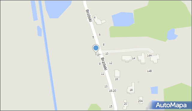 Biała Podlaska, Brzóski Stanisława, ks., 7-9, mapa Białej Podlaskiej