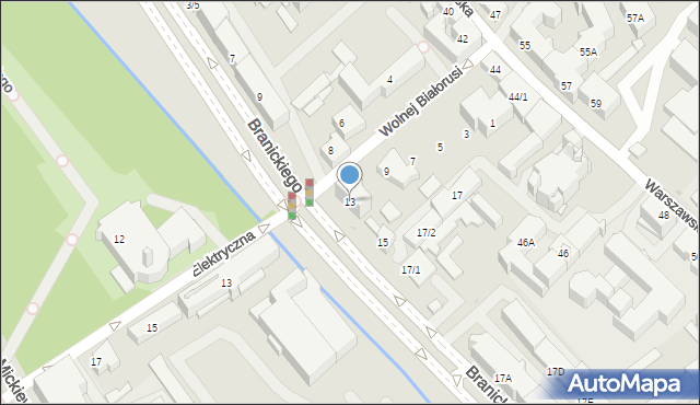 Białystok, Branickiego Jana Klemensa, 13, mapa Białegostoku