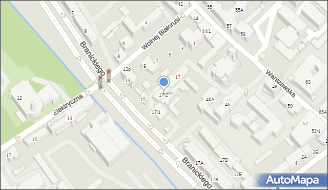Białystok, Branickiego Jana Klemensa, 17/2, mapa Białegostoku