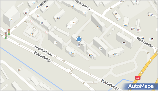 Białystok, Branickiego Jana Klemensa, 27, mapa Białegostoku