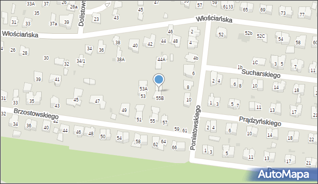Białystok, Brzostowskiego Karola, 55C, mapa Białegostoku