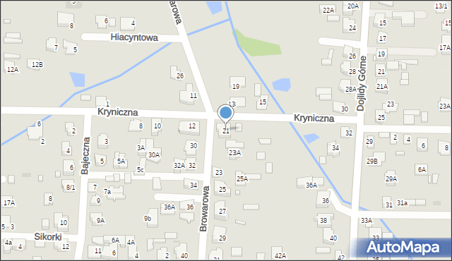 Białystok, Browarowa, 21, mapa Białegostoku