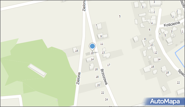 Bibice, Brzozowa, 12, mapa Bibice