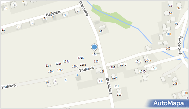 Bibice, Brzozowa, 124, mapa Bibice